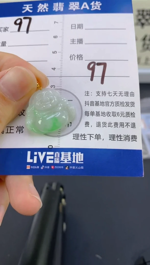 【闪购商品】翡翠颈饰18K金镶嵌天然A货翡翠  97