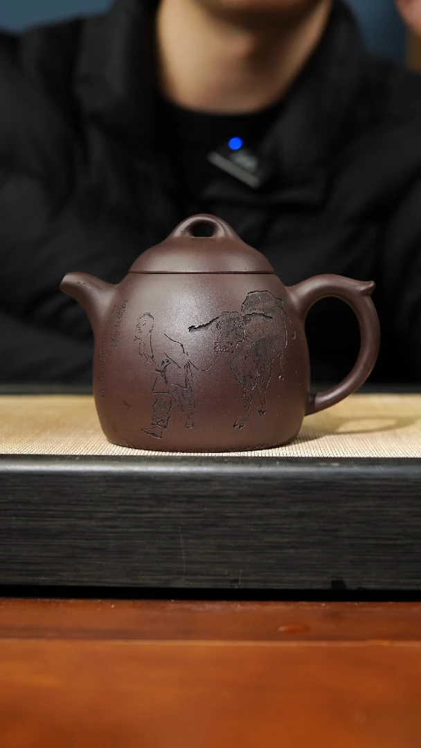 【闪购商品】紫砂茶壶底槽清牧牛图