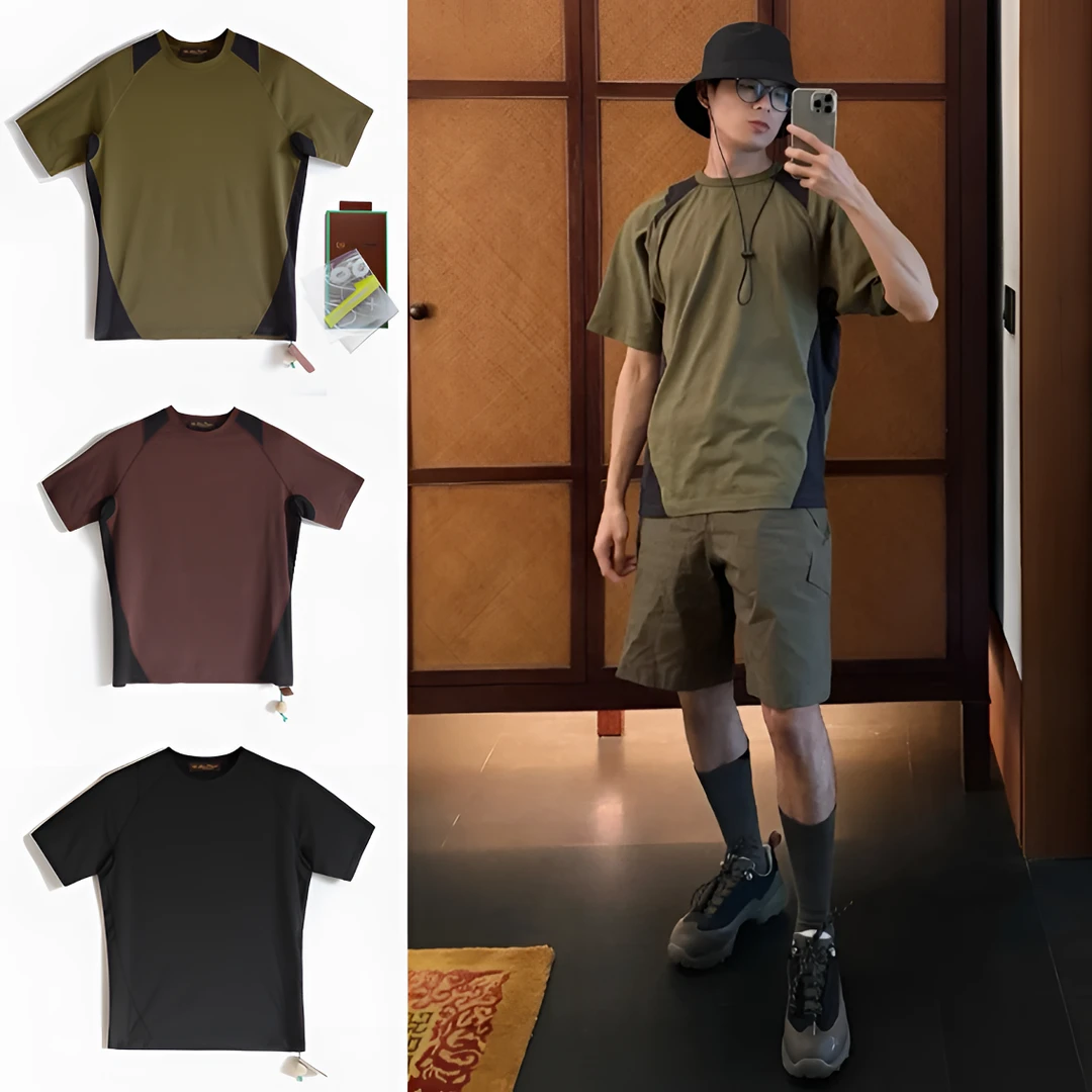 胶囊系列 限定配色！高端夏季男女情侣网眼透气拼色休闲短袖T恤