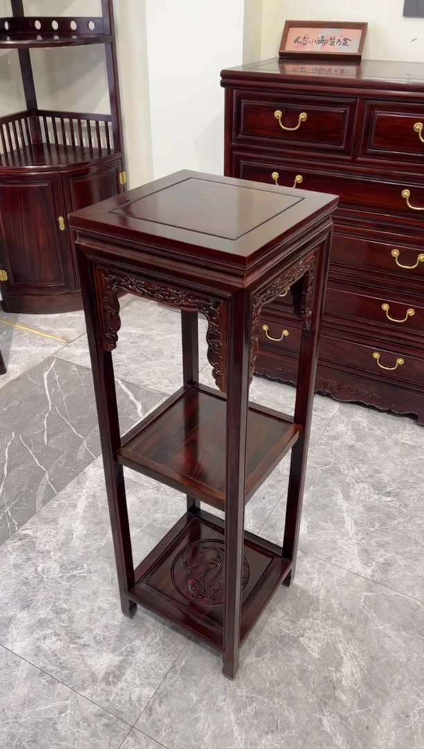 黑酸枝木类成套家具花架32-32-100