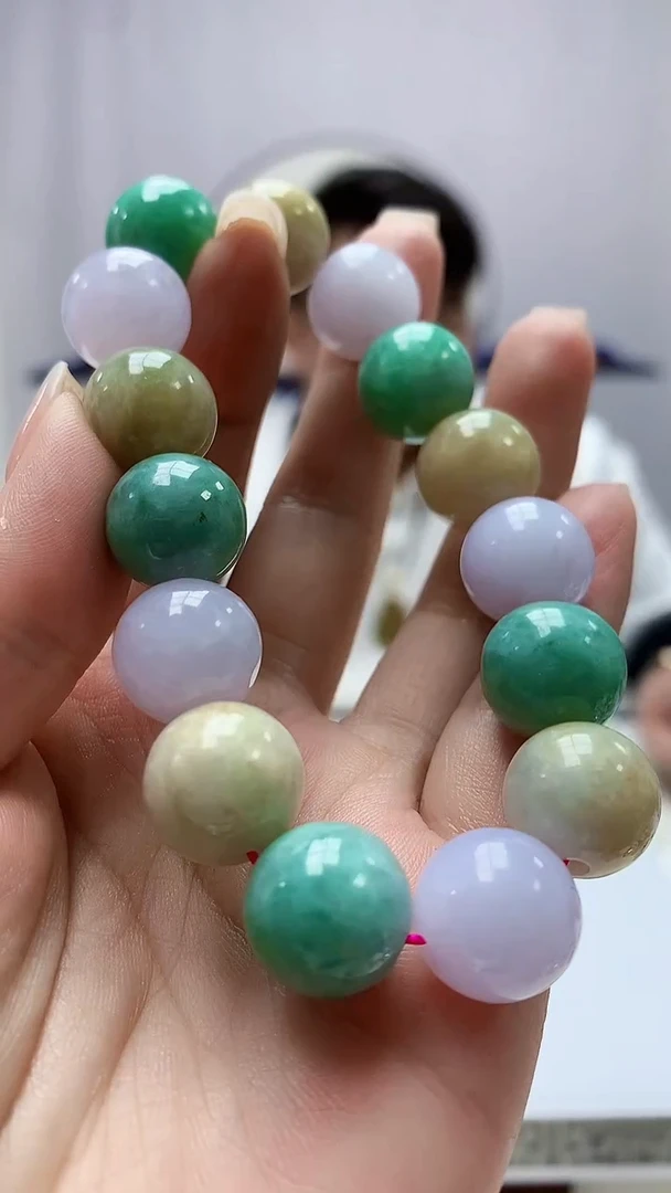 定制翡翠未镶嵌5060ms-毛货手串35