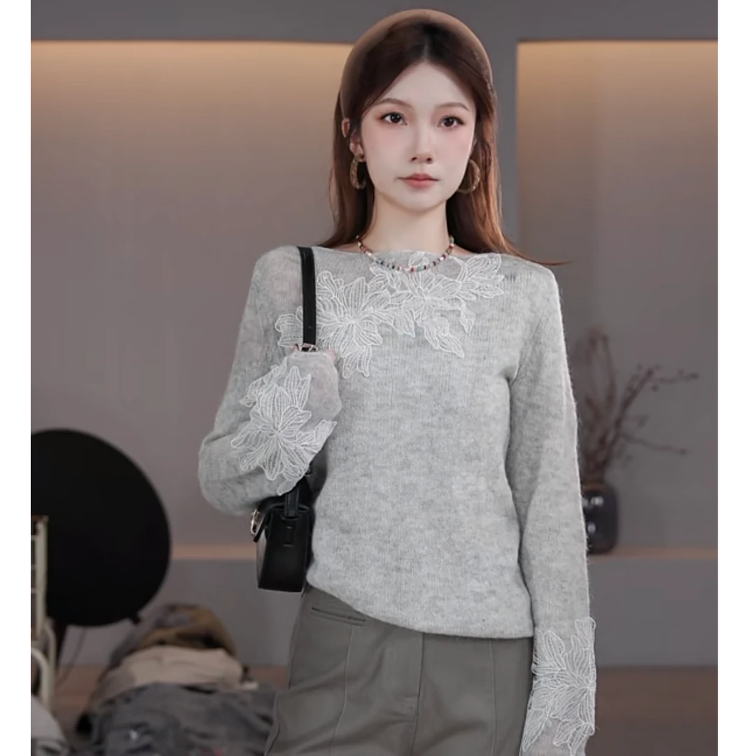 【LIbaibai】2025年早秋新款显瘦针织毛衣上衣BB-2694