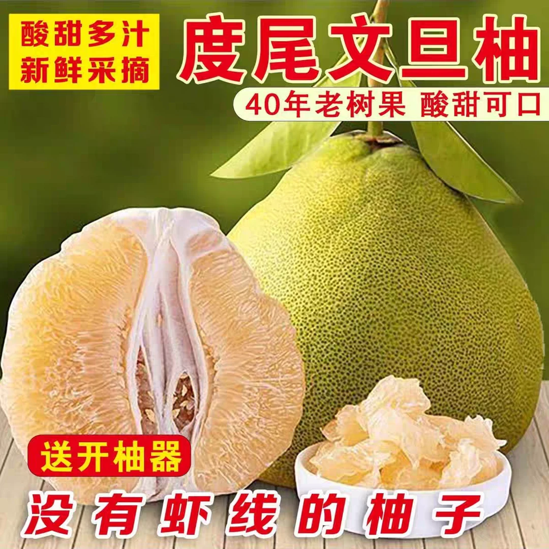 正宗度尾文旦柚老树红心柚当季新鲜水果现摘现发有孔洞酸甜多汁