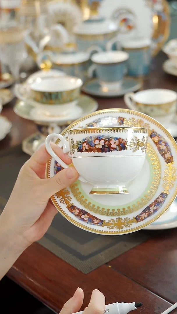 瓷片咖啡杯碟1套