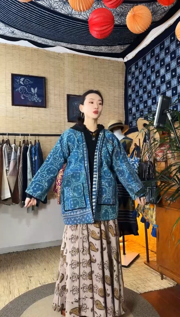 【闪购商品】设计师款蓝古布外套