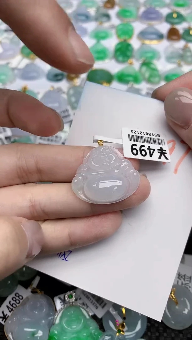 【闪购商品】翡翠颈饰18K金镶嵌天然翡翠A货