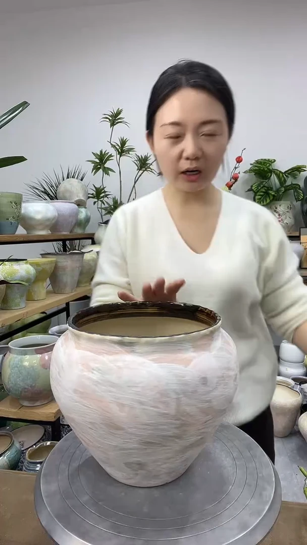 9.7陶瓷花盆直播链接高.    20  口18