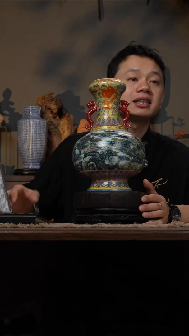 摆件WN问泥景德镇陶瓷花瓶摆件