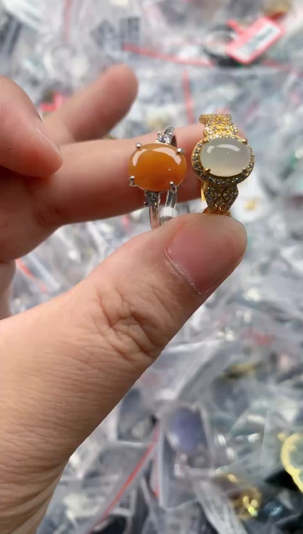 银S925镶嵌戒指翡翠111   10