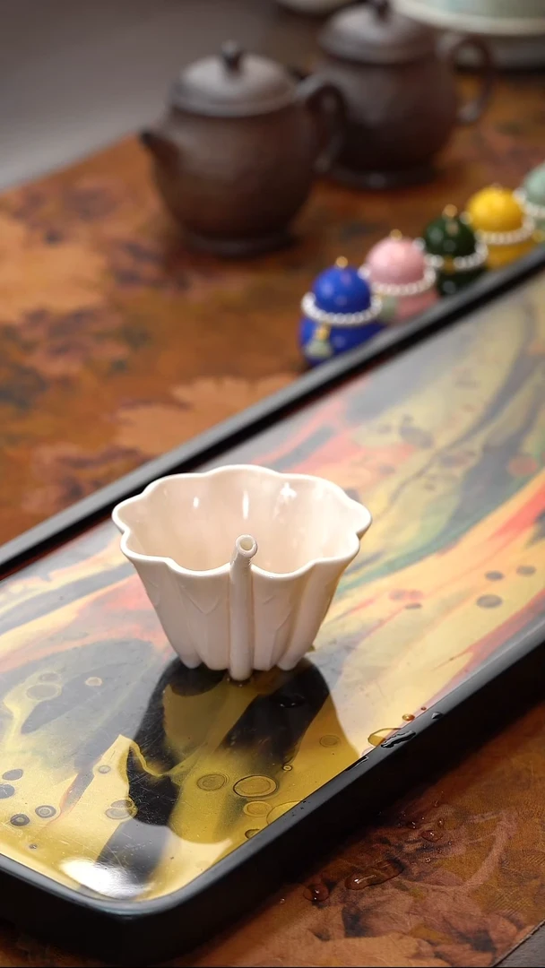 茶具荷叶吸管杯@@XYMG-007