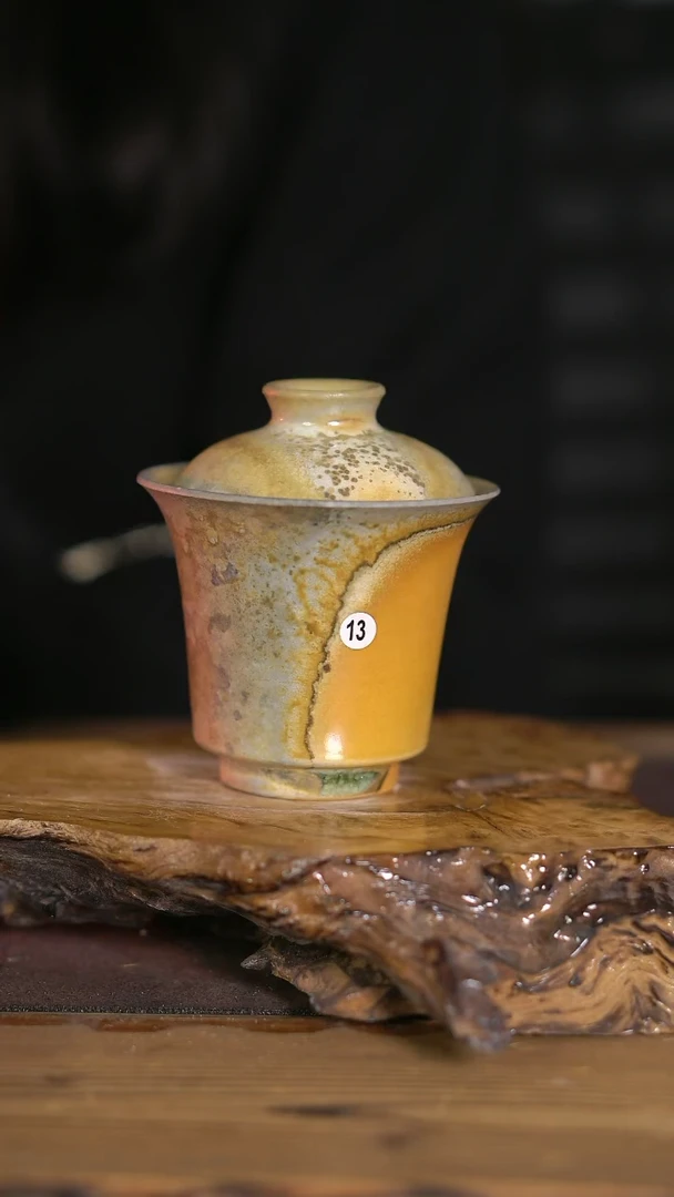 雪**晴景德镇纯柴烧 盖碗 (微瑕）13