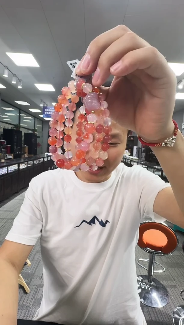 玛瑙/玉髓手链未镶嵌GD6043 约8mm多样性发一件