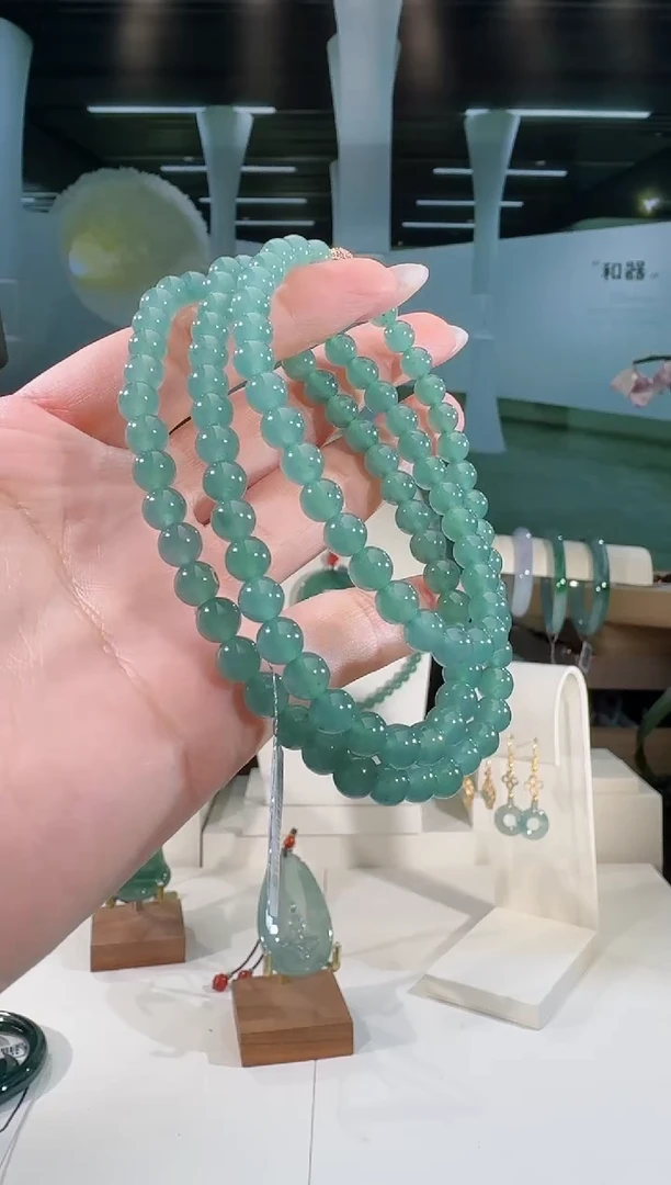 翡翠未镶嵌项链长串多样性发一