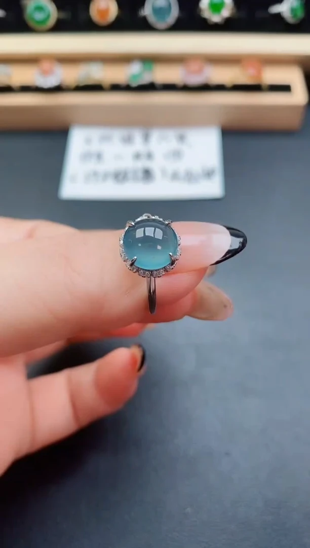 银S925镶嵌戒指翡翠60