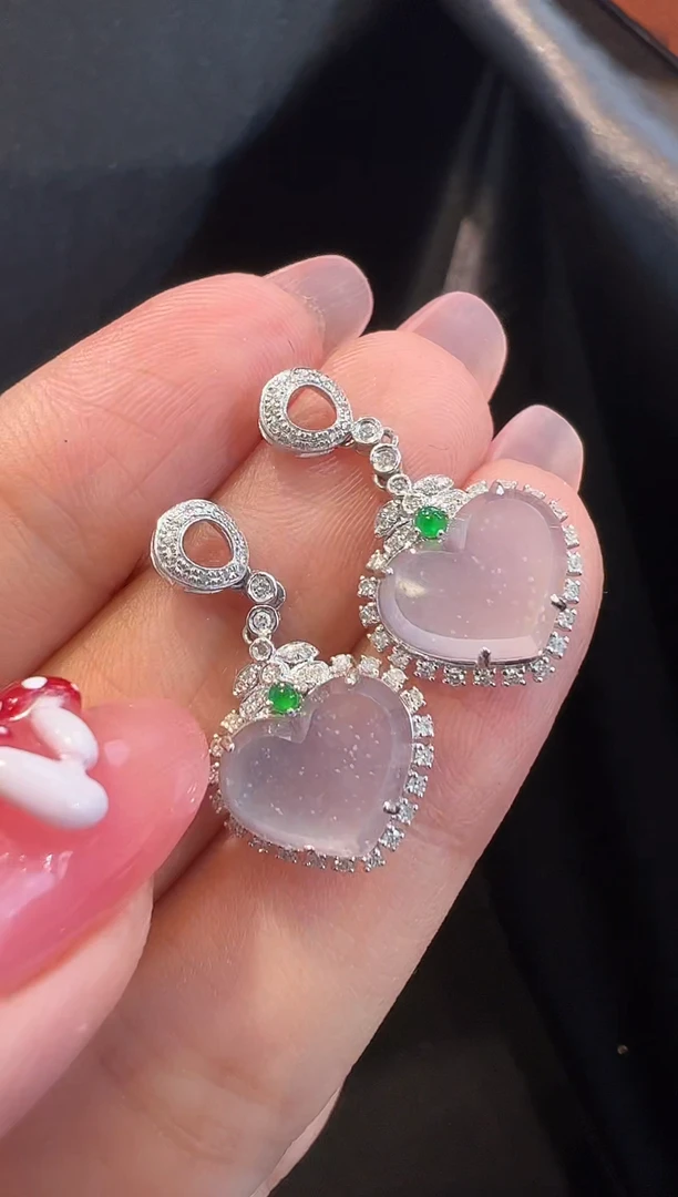 翡翠18K金镶嵌耳饰耳饰