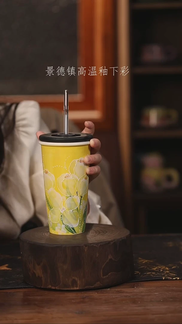 陶瓷景德镇高温釉下手绘陶瓷@L456@