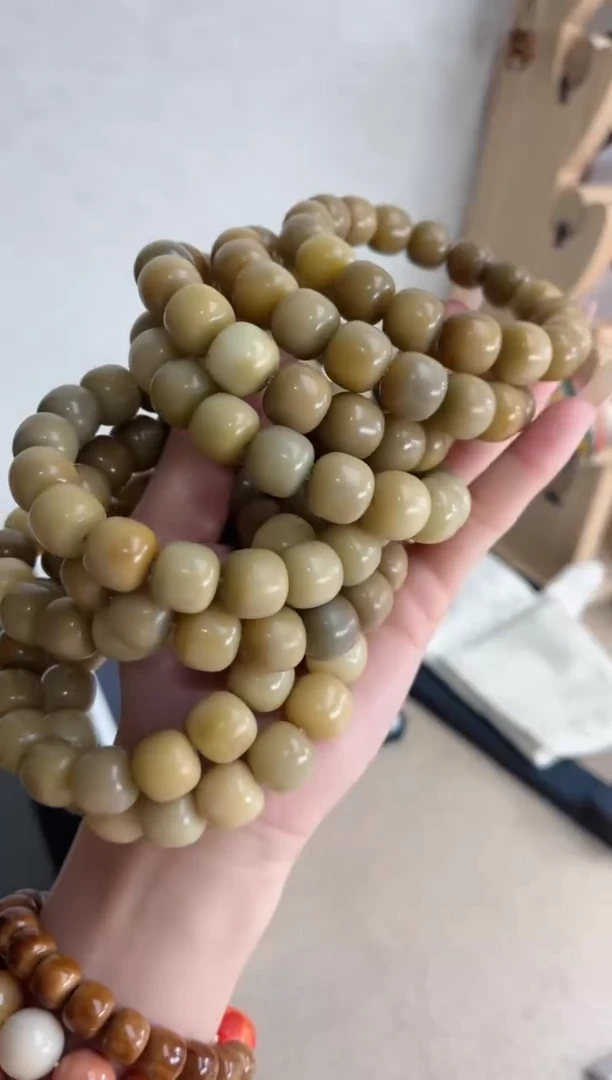 【闪购商品】菩提根/象牙果手串u30干磨桶珠13*14瑕疵不补