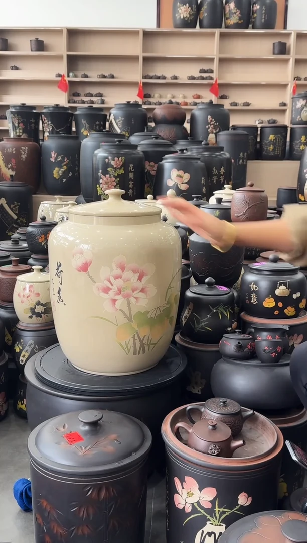 罐瑕疵茶缸高44cm白泥   598