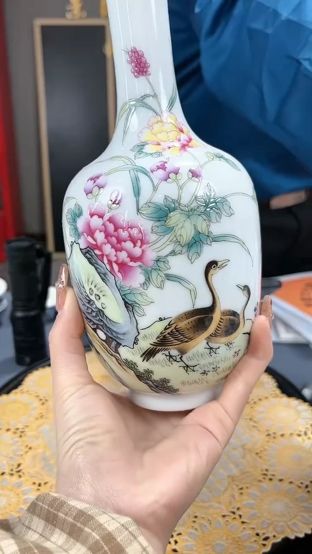【闪购商品】官窑瓷画院806官窑瓷画院花卉动物赏瓶