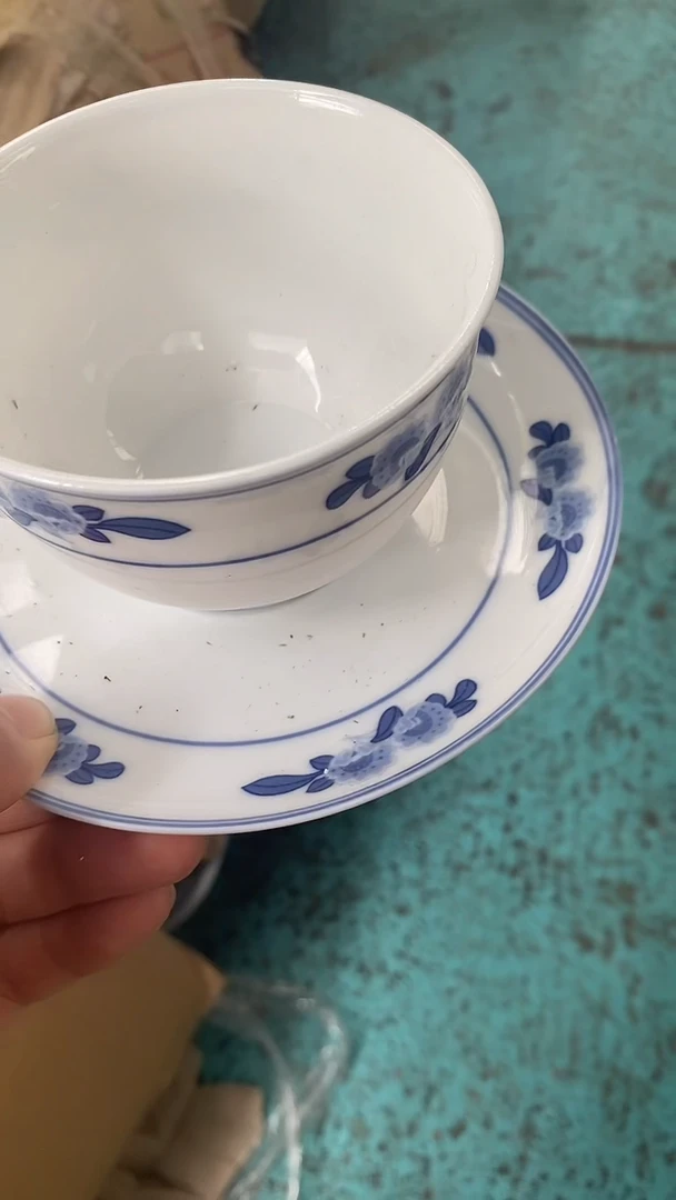 摆件双蕾花咖啡杯 碟一套