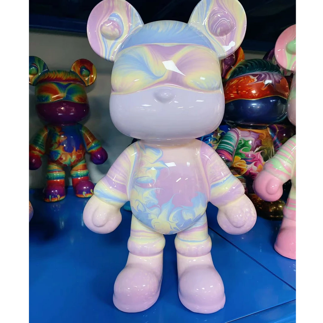 33流体熊兔成品树脂摆件不退换