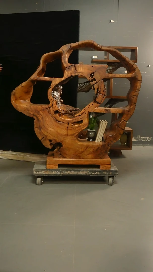 香樟木用****旁整体博古架