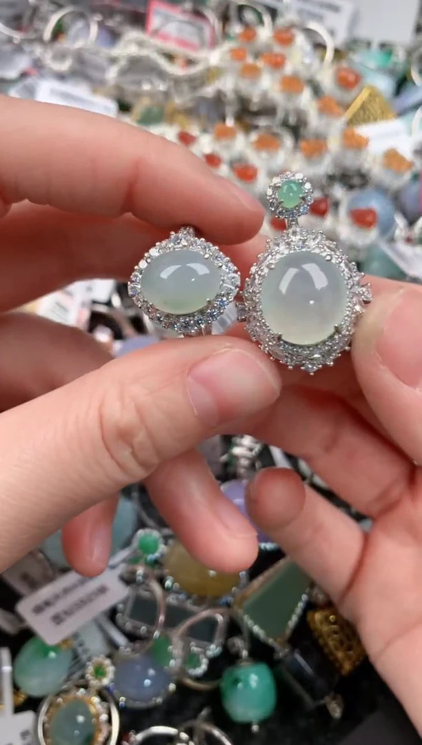 银S925镶嵌戒指翡翠666--10