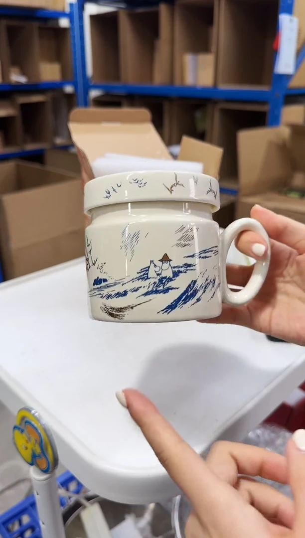 【闪购商品】瓷片姆明飞鸟盖杯