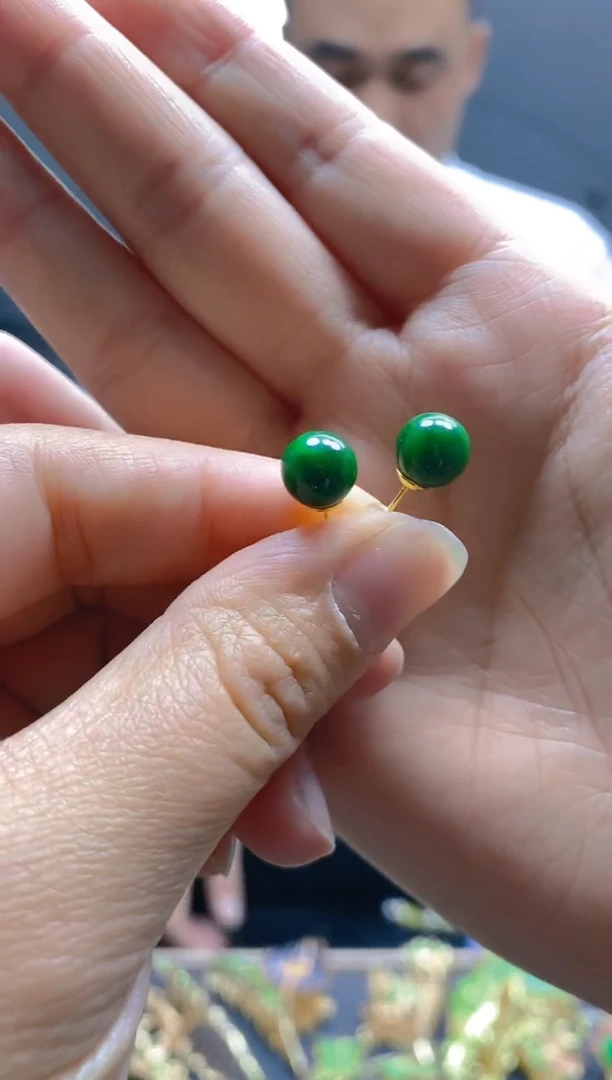 【闪购商品】翡翠耳饰合金048翡翠耳钉