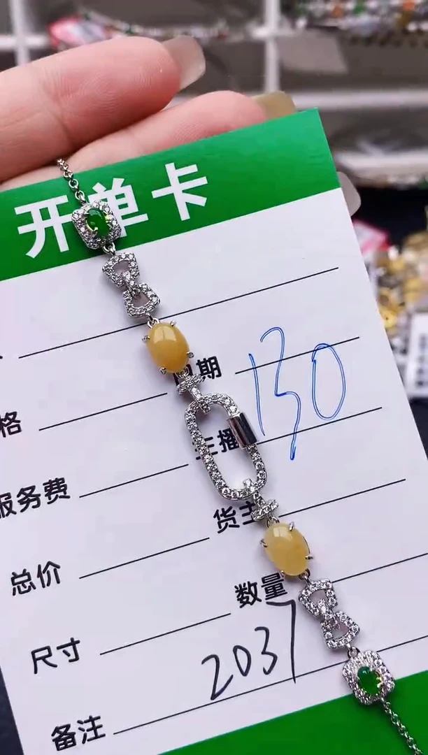 翡翠戒指银S925镶嵌2037