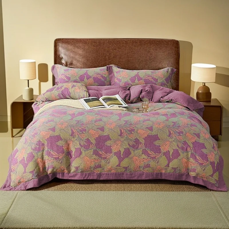 轻奢复古双层纱四件套--清莹花香（纽扣）