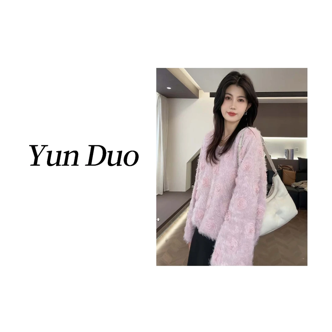 云朵定制【河畔玫瑰】立体花瓣温柔感毛衣IG20