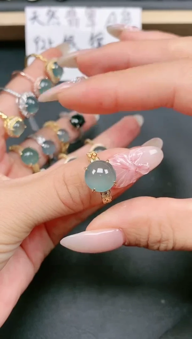 翡翠戒指银S925镶嵌11111