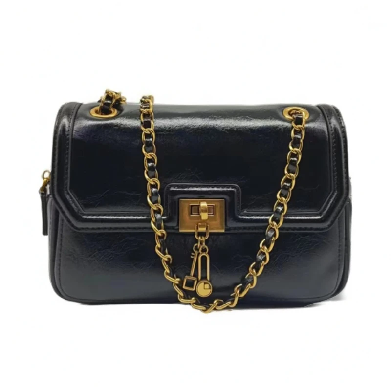 【芝麻集】SKL-5289-黑色RAIN.CUN简约腋下斜跨轻奢女包