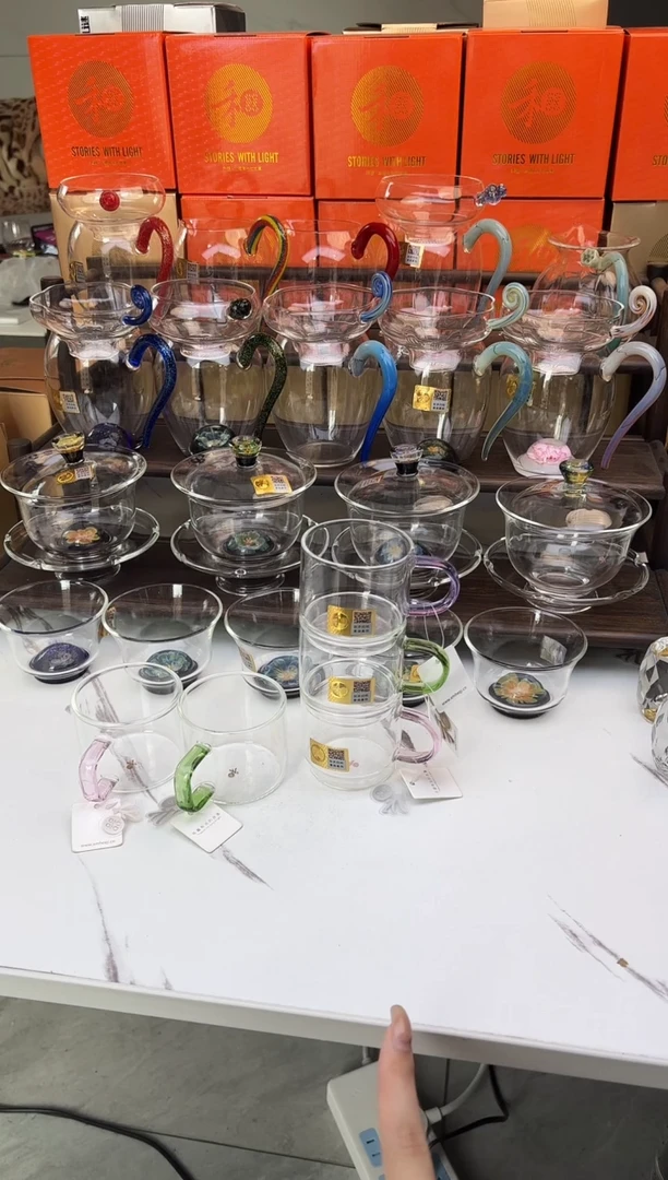 手工艺品玻璃禾器逸杯叠叠杯