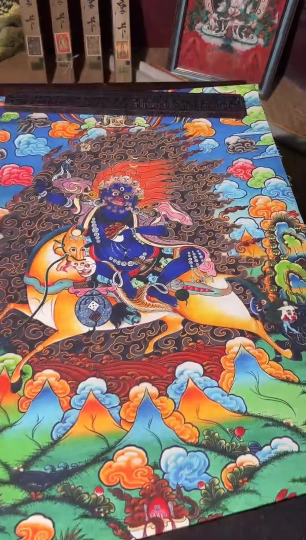 卷轴画卷轴画菊菊唐卡tk