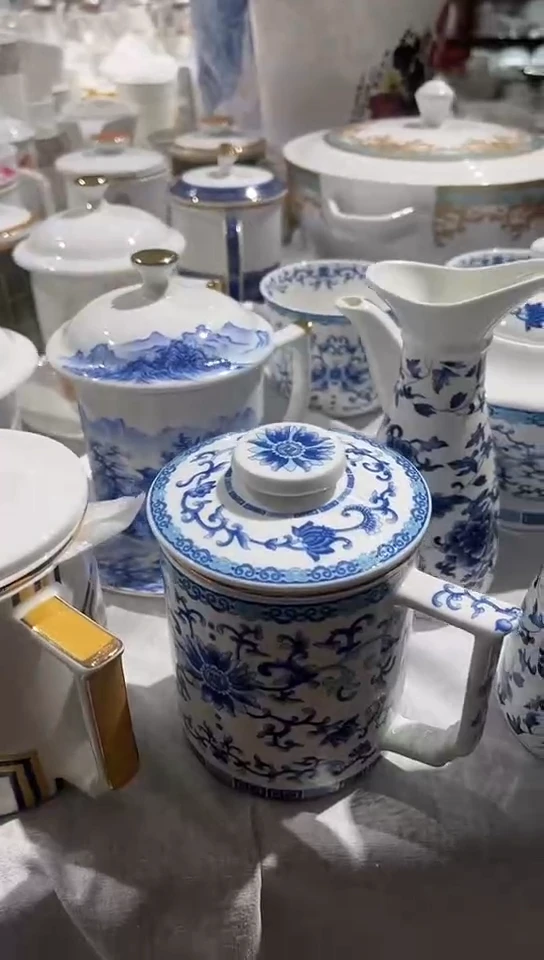 骨瓷茶漏杯青花1