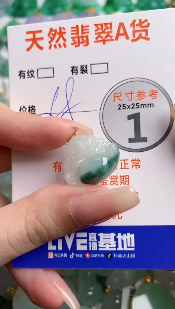 翡翠18K金镶嵌颈饰23000375