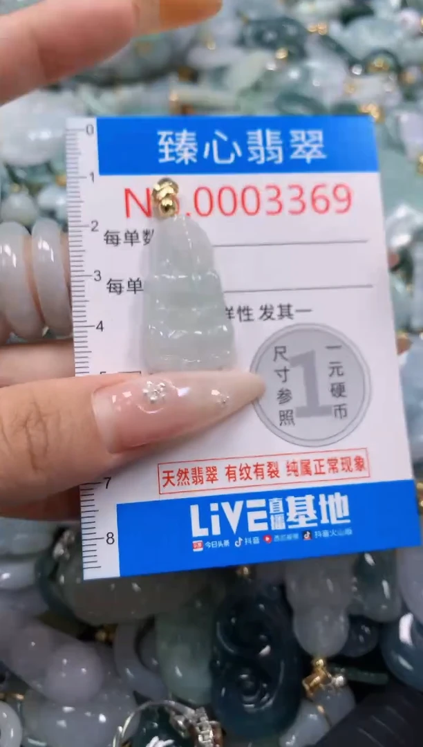 翡翠未镶嵌颈饰含绳0003369