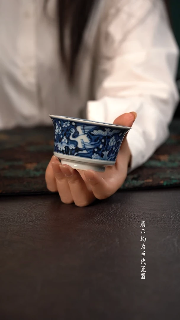 雲山敬古蓝地一路莲科马蹄杯