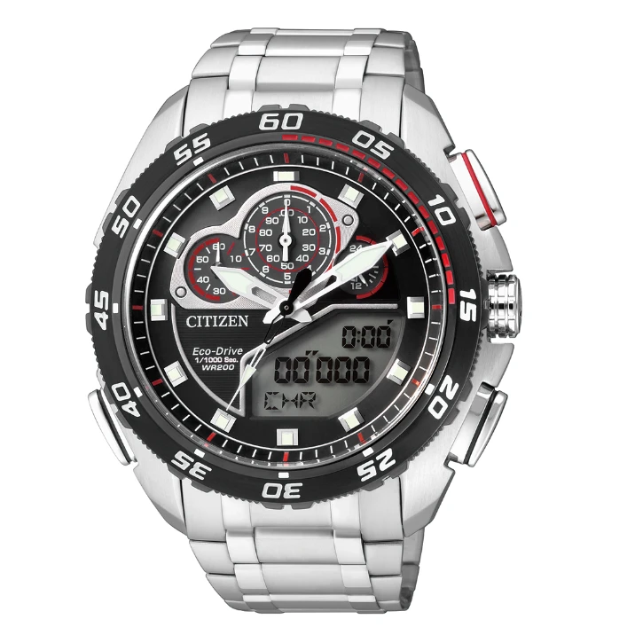 Citizen/西铁城光动能防水赛跑计时长续航多功能手表JW0126-58E