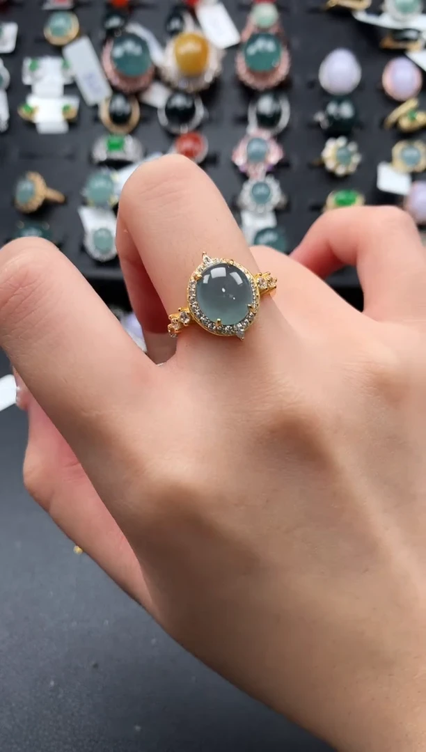 【闪购商品】翡翠戒指银S925镶嵌51241