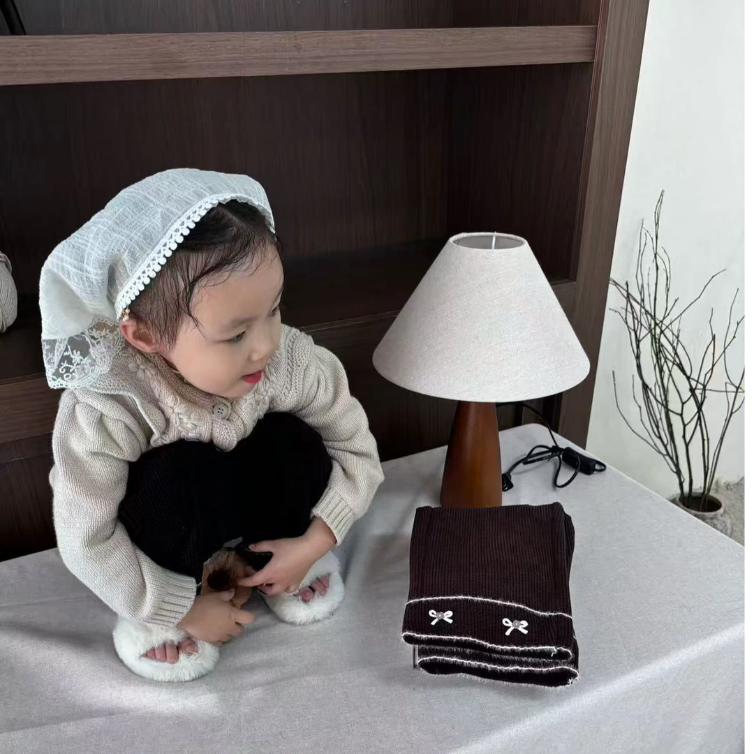 儿童男女卡通秋冬加绒小童新款休闲裤洋气宝宝韩版韩版针织