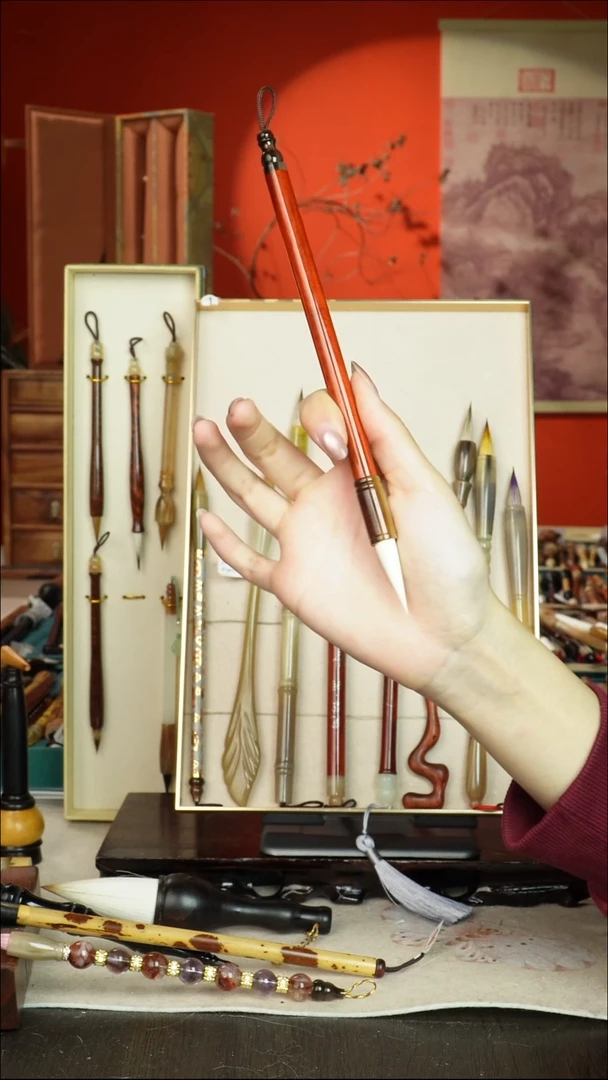 145号闪孤品高货毛笔链接 清水试笔 蘸墨不退