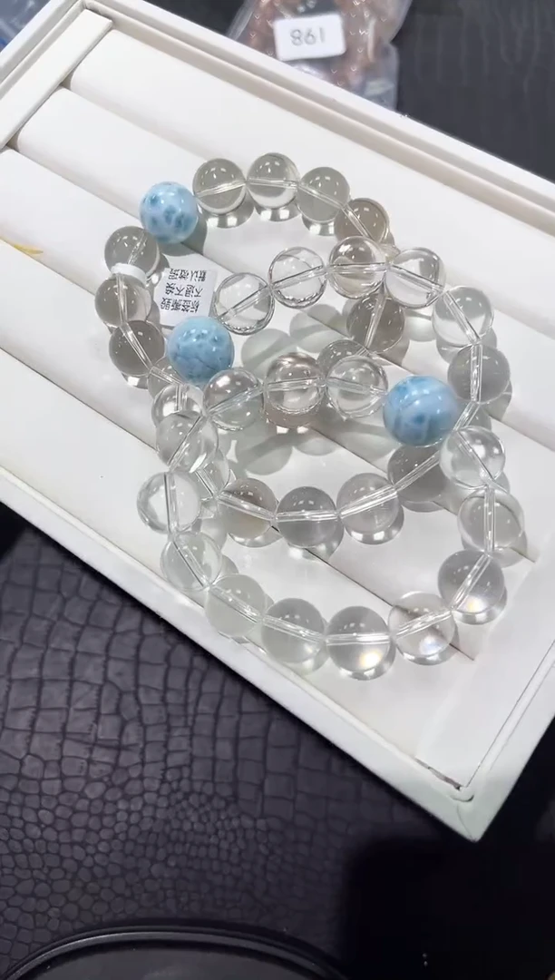 水晶手链未镶嵌5m多样性发其一【1条】默认微瑕/14mm顶珠15mm