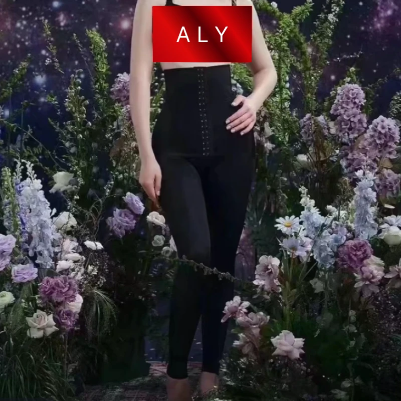 阿俪雅木ALY高腰收腹产后塑形美体裤不卷边收胯排扣式塑身长裤