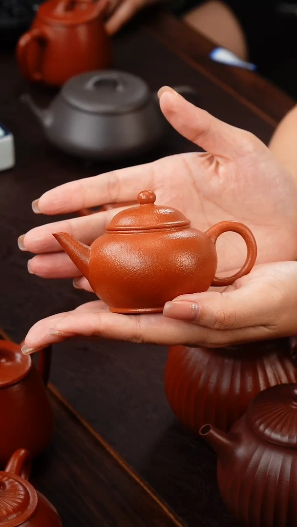 茶壶紫砂侯峰99纯红降坡水平100cc
