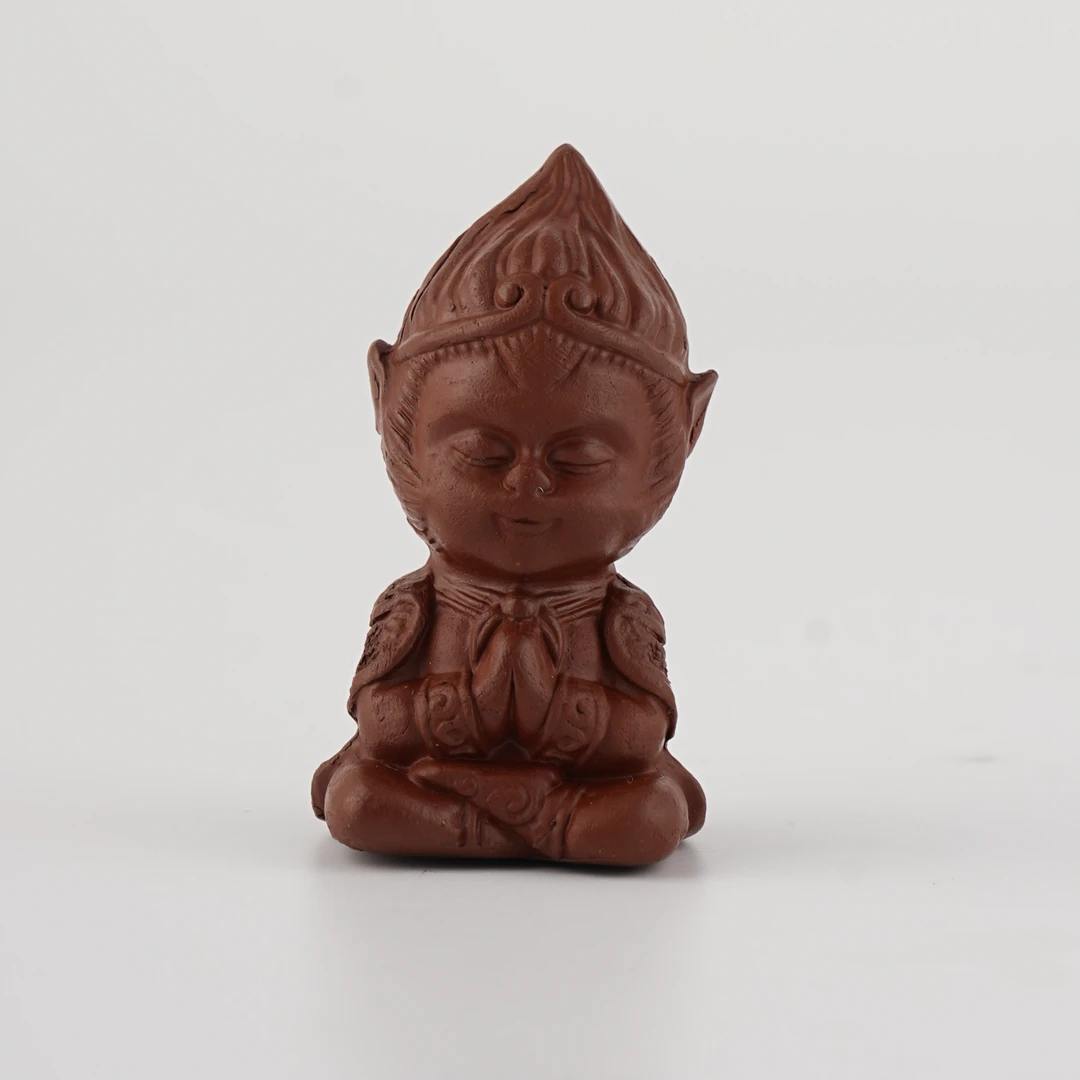 齐天大圣悟空手工陶瓷原矿紫砂小茶宠茶桌摆件