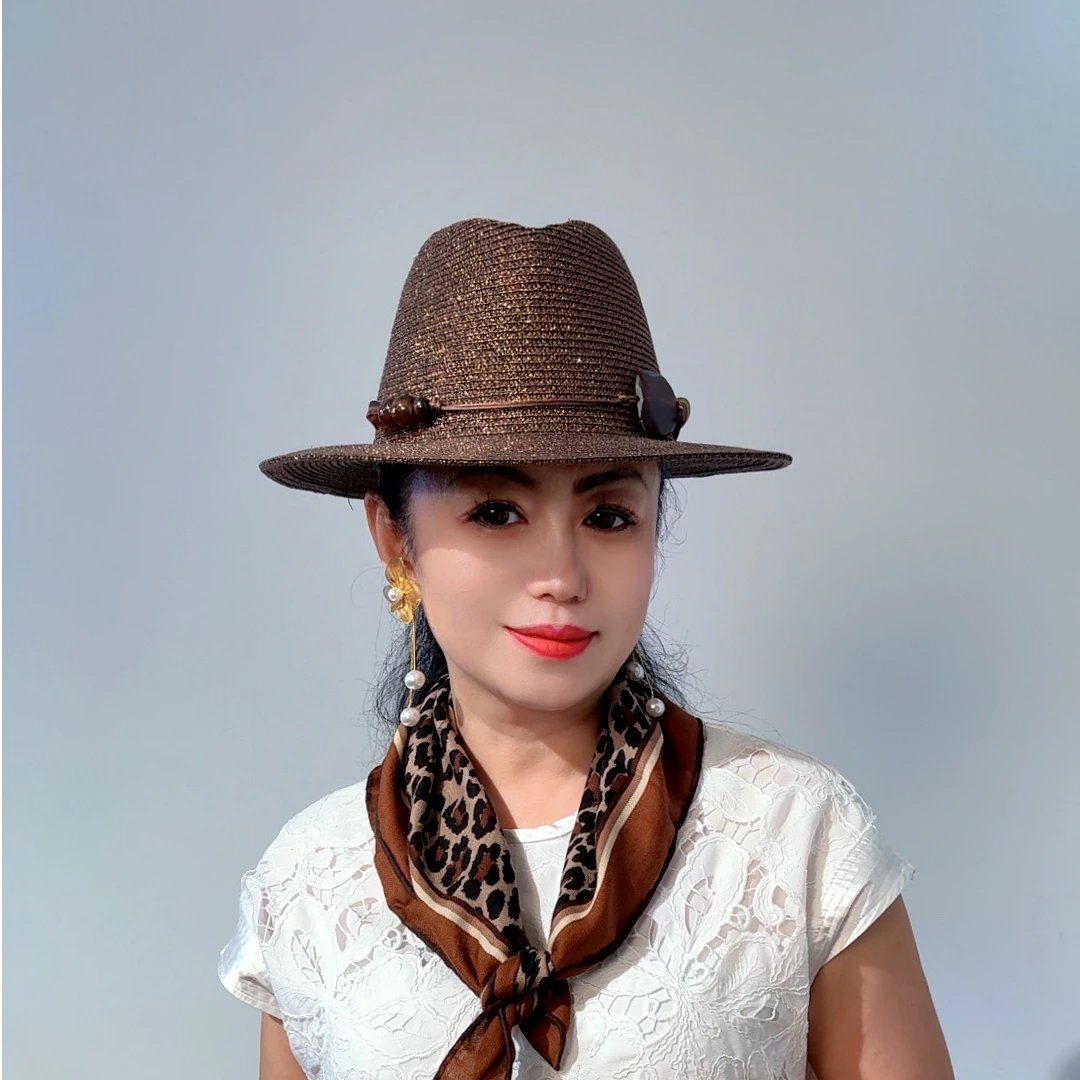 KELAODIKAIDA/夏季百搭新款水滴爵士帽时尚优雅洋气平檐礼帽