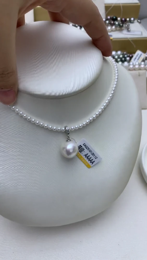 吊坠(不含链)银S925镶嵌淡水珍珠e13